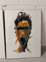 Set of 2 Abstract Portrait Paintings 