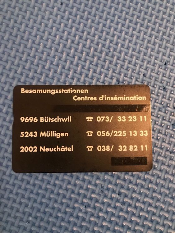 Cartes de téléphone: Taxcard 5.- SVKB/FSIA Besamungsstationen – D'occasion à Gossau SG par schlitzerdemon 1