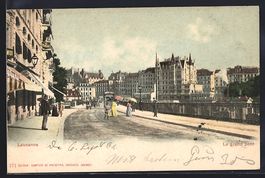 AK Lausanne, Le grand pont, 1902