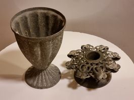 Antik Stil Metall Deko Pokal & Kerzenhalter