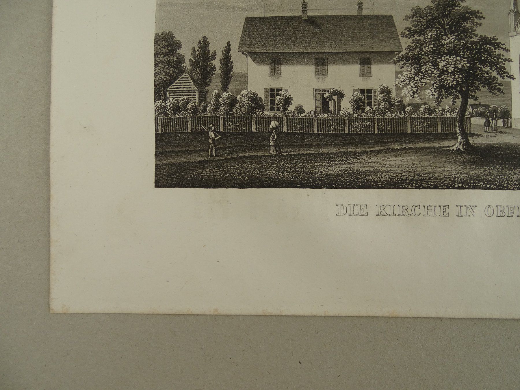 Incisioni: KIRCHE IN OBFELDEN, AQUATINTA, 1853 – Usato da Grüningen venduto da Kartensammler 8