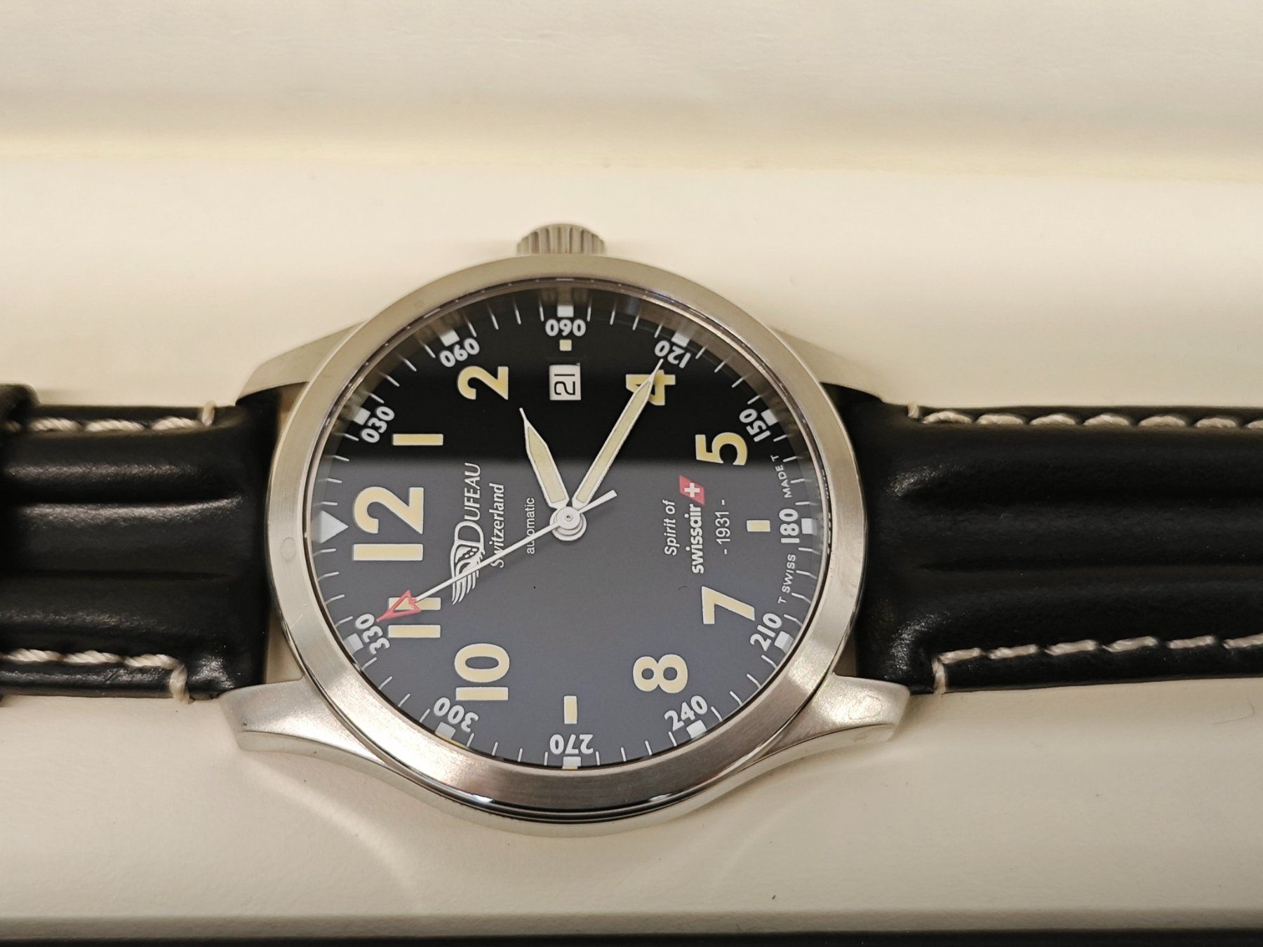 Sammler Uhr Dufeau Spirit of Swissair Pilot's watch SR1931