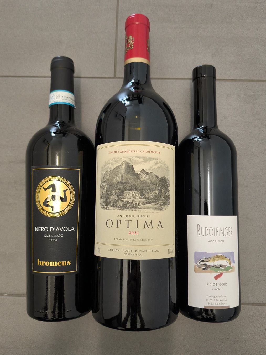 Vino: ANTHONIJ RUPERT OPTIMA / RUDOLFINGER / NERO D'AVOLA – Nuovo e nell'imballaggio originale da Zürich venduto da Bluemex