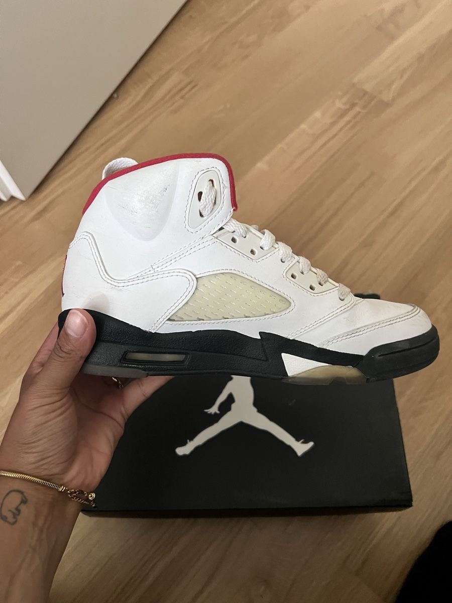 Jordan Scarpe da uomo: Jordan 5 Retro GS "White Fire Red" – Usato da Köniz venduto da VivianaK92