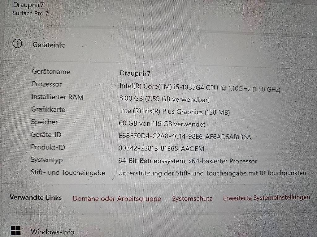 Tablettes PC: Microsoft Surface pro 7 – D'occasion à bonaduz par Munin88 4