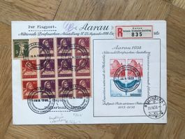 1938. Flugpostbeleg nach Holderbank. Abart!