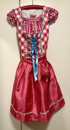 Stockkerpoint Dirndl, Gr. 34, Pink/Weiss Kariert, Top Zustan