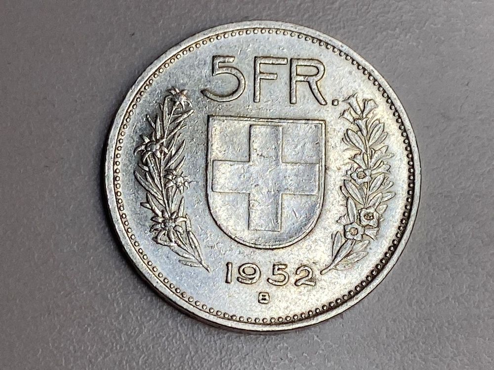 5 Fr.Silber Schweiz 1952 (Gebraucht) in für CHF 26 – mit Lieferung auf ...