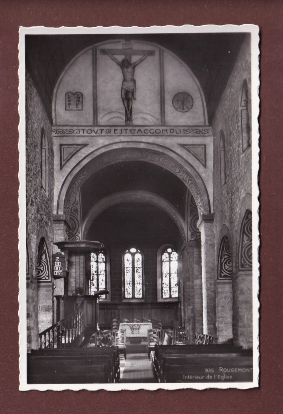 Cartoline postali: ROUGEMONT - Intérieur de l'Eglise – Usato da Pully venduto da nicecards