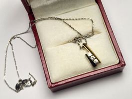 Crist Diamanten Halskette 0.22karat, 750er Gold, Bicolor
