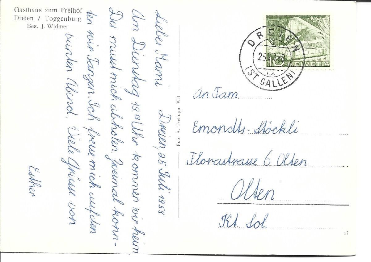 Cartes postales: AK Dreien Gasthof – D'occasion à Appenzell par mai25 1