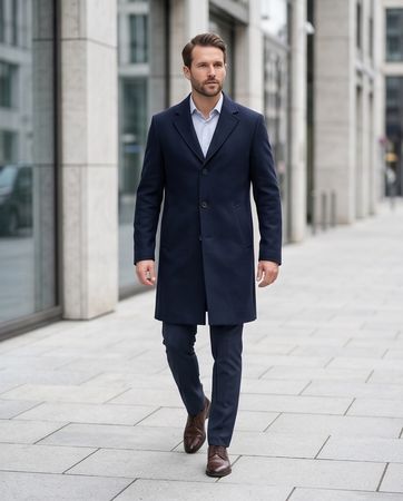 Manteau S.Oliver Bleu Marine — 50% Laine — Neuf