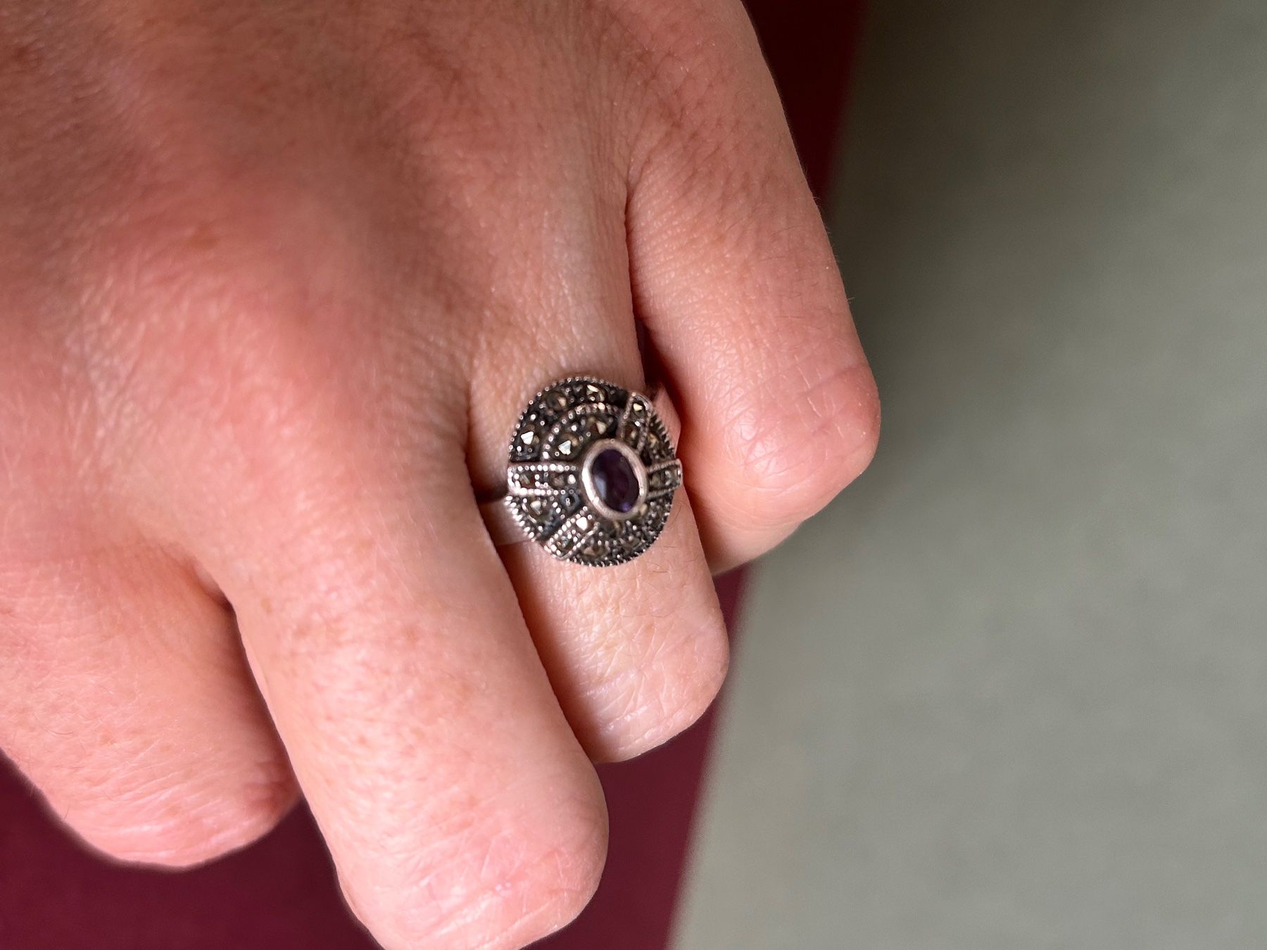 Anelli: Silberring Amethyst/Pyrit (55) – Usato da Dittingen venduto da Bellevista 2