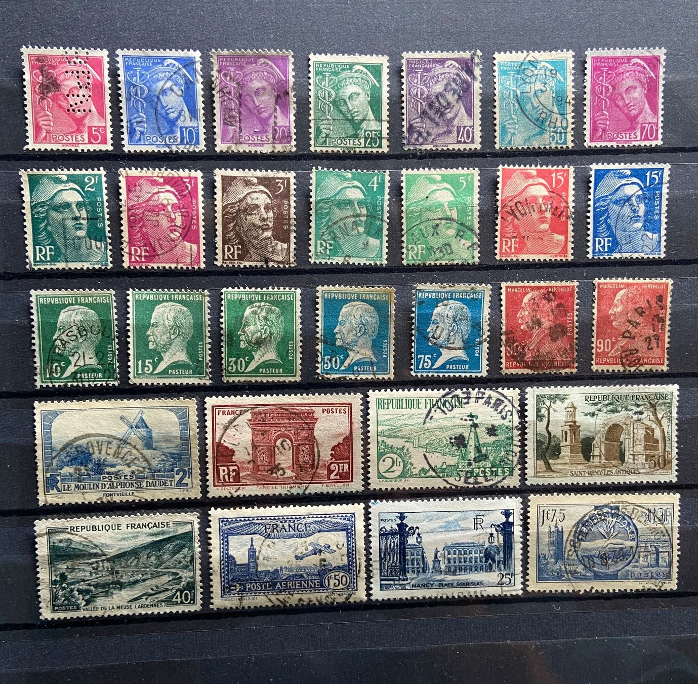 Alle Briefmarken: Briefmarken Sammlung Frankreich: Cérés Marianne, L. Pasteur – Gebraucht aus Münchringen von Hegelime-38