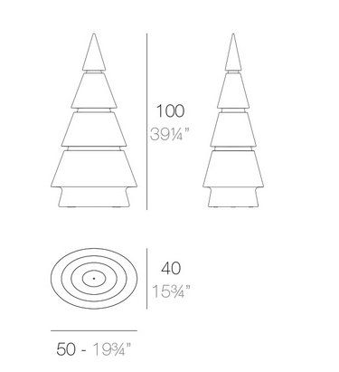 Lampade: Sapin de Noel Forest Vondom LED Hauteur 100 Eclairage – Nuovo e nell'imballaggio originale da Lausanne venduto da UniDecoCasa 2