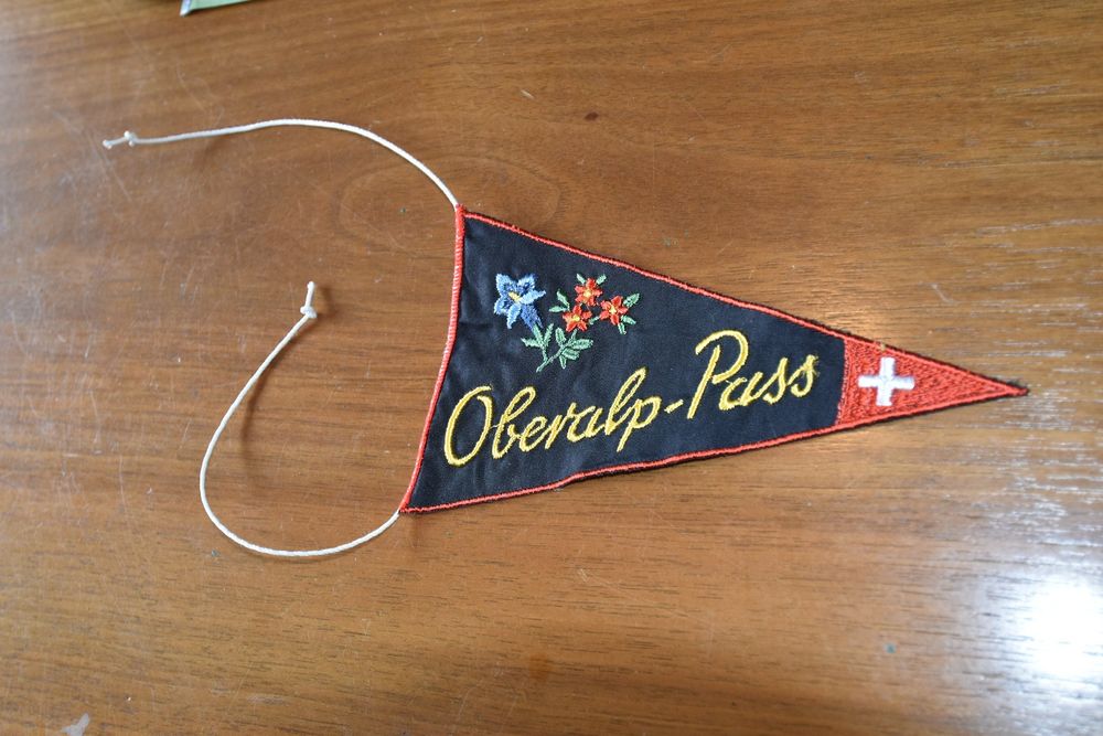VINTAGE Wimpel klein OBERALP PASS nos ST. GALLER STICKEREI | Kaufen auf ...