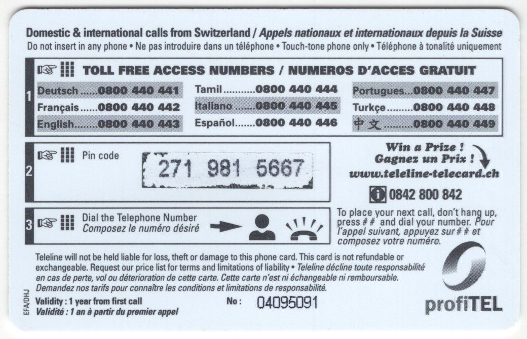 Telefon- & Taxkarten: seltene TELELINE Prepaid - Maus - 2. Auflage – Gebraucht aus Eglisau von Chperfins 1