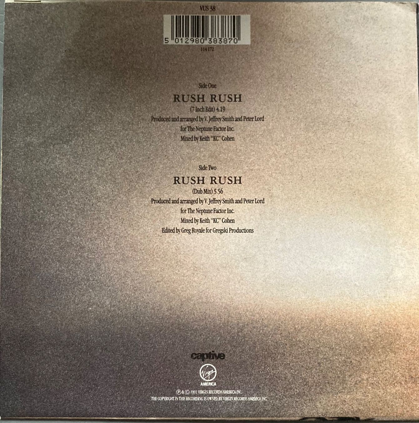 Dischi in vinile: PAULA ABDUL - RUSH RUSH – Usato da Poliez-Pittet venduto da Newtown-Records 1