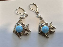 Fisch Ohrringe Schön Türkis