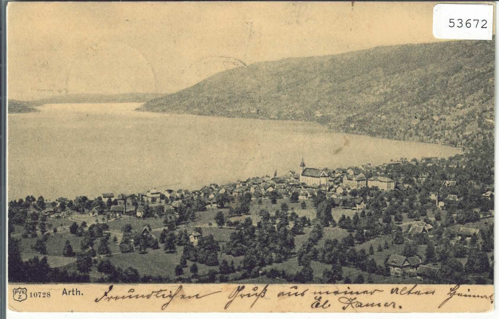 Cartoline postali: Arth - Generalansicht 1903 – Usato da Ettingen venduto da Kartenplanet