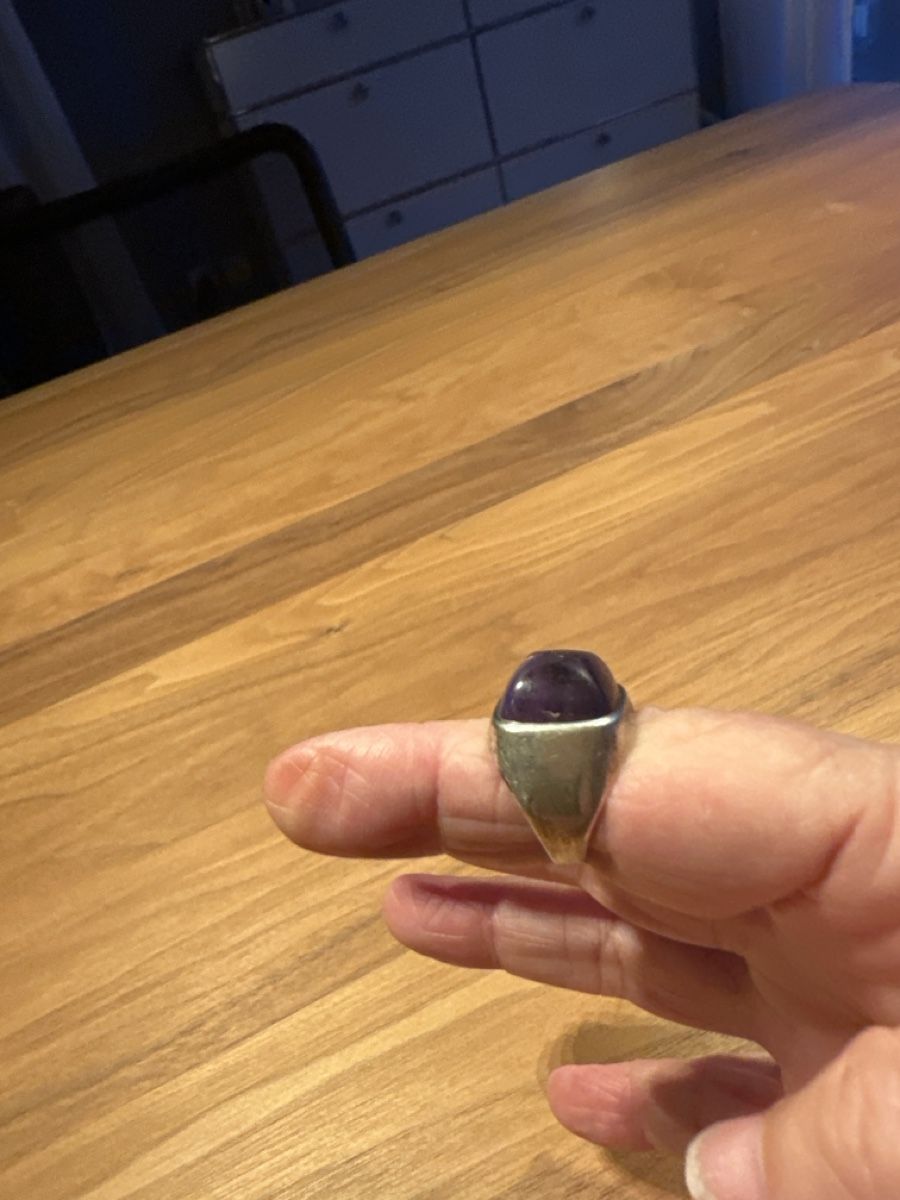 Anelli: Silber-Ring mit lila Stein, Vintage-Look! – Usato da St. Gallen venduto da schneestern1111 2