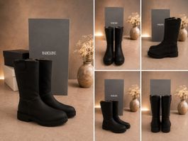 Stiefel Madeleine schwarz Leder Damen Gr.38 neu