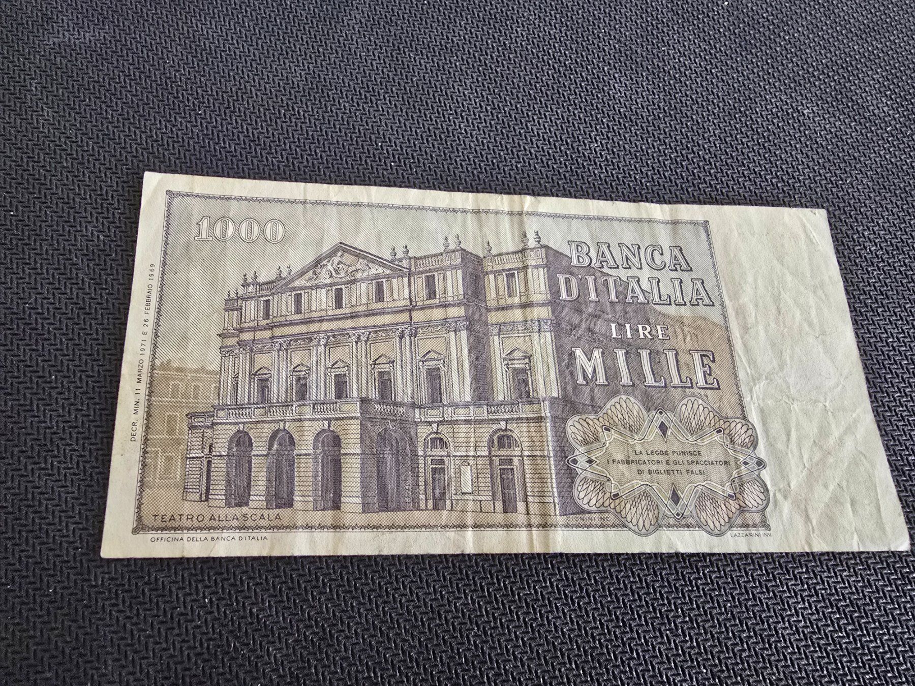 Banconote: Billet Italie 1000 – Usato da Petit-Lancy venduto da Minnie26 1