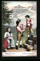 AK Schweizer Kinder in Appenzellertracht