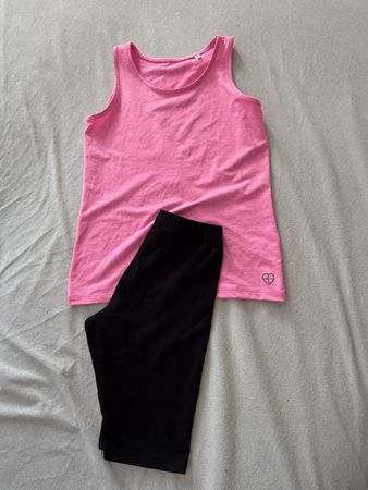 Ensemble sport fille rose et noir - Taille 146/152