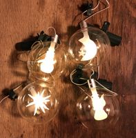 Weihnachtsdeko: leuchtende Glaskugeln - neuwertig
