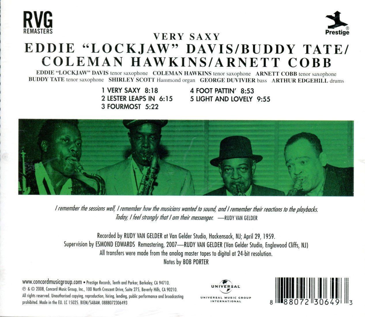 CD: VERY SAXY - E. Lockjaw Davis, B. Tate, A. Cobb, C. Hawkins – Usato da Morges venduto da evnocha3 1