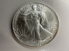 1 Unze Silber American Eagle 1987