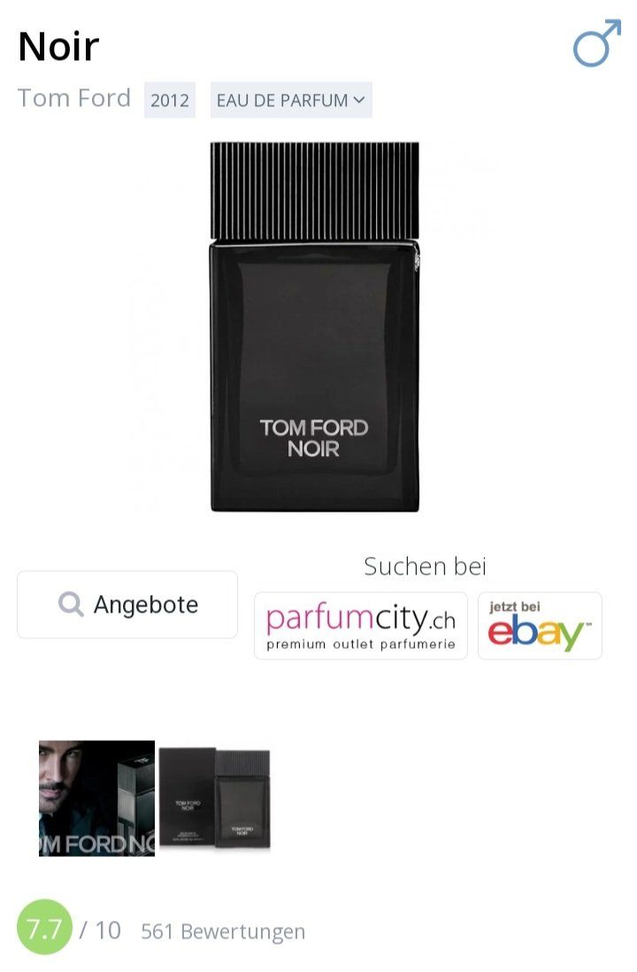 Tom Ford Profumi & Eau de Toilette: 2 ml TOM FORD NOIR EDP ABFÜLLUNG – Nuovo (secondo la descrizione) da St. Gallen venduto da CaliSunshine 1