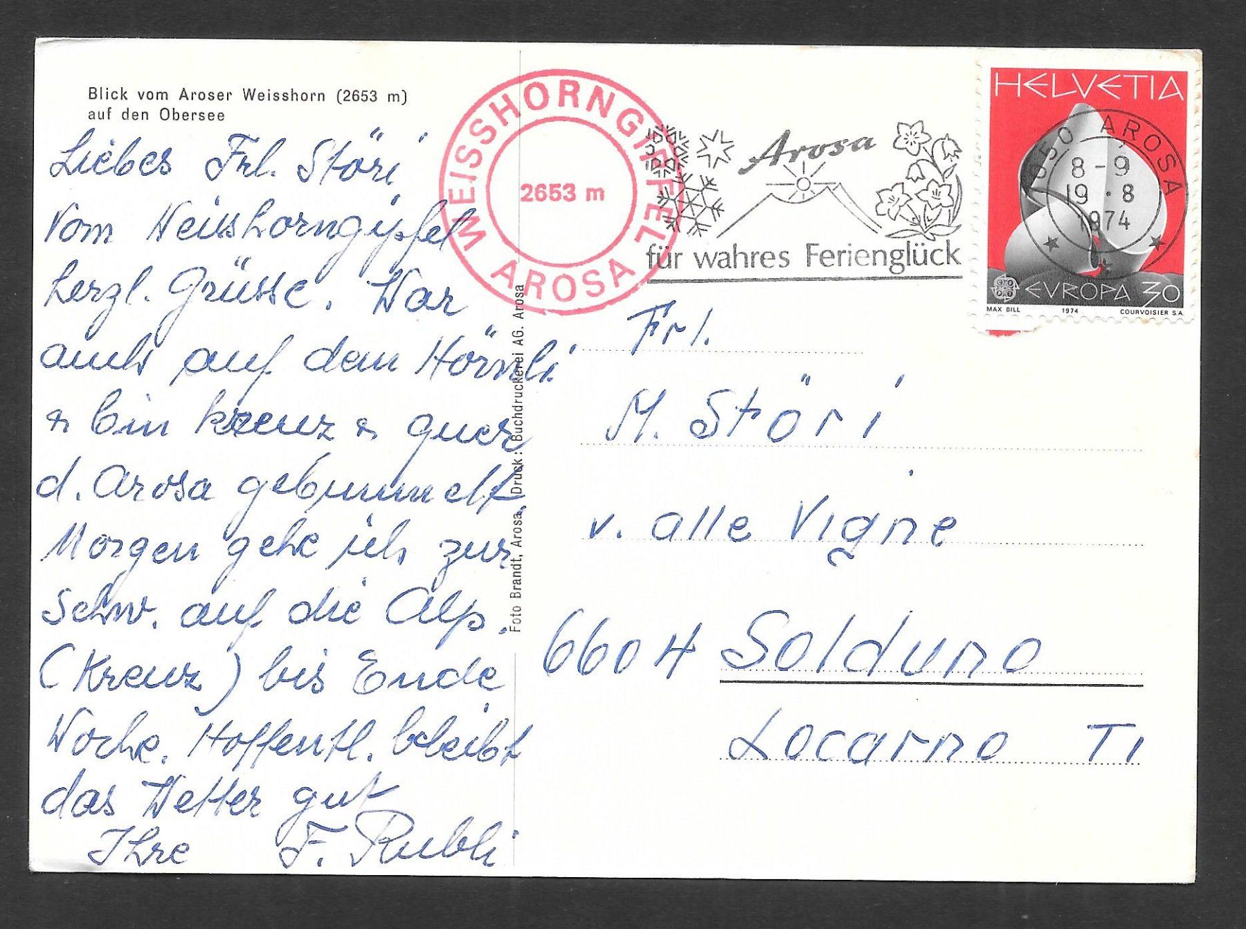 Cartes postales: Arosa Weisshornbahn – D'occasion à Olten par clotaldi 1