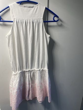 Sommerkleid Gr.146 weiss/rosa Stickerei neu