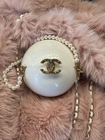 CHANEL Authentic Rare Pearl Plexiglass Minaudiere Bag