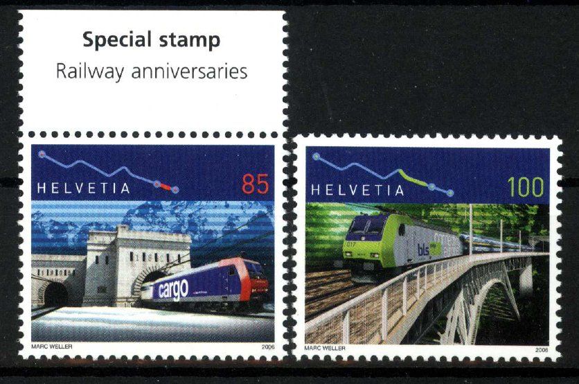 Tutti i francobolli: 2006,Sondermarken Bahnjubiläum  ** – Usato da Willisau venduto da Vollstempel