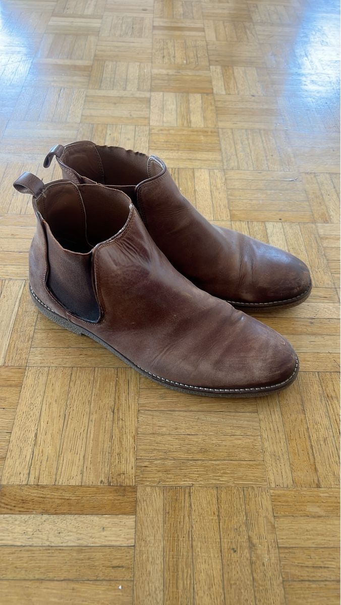 Scarpe da uomo: Braune Lederstiefeletten, Grösse 44 – Usato da Basel venduto da official