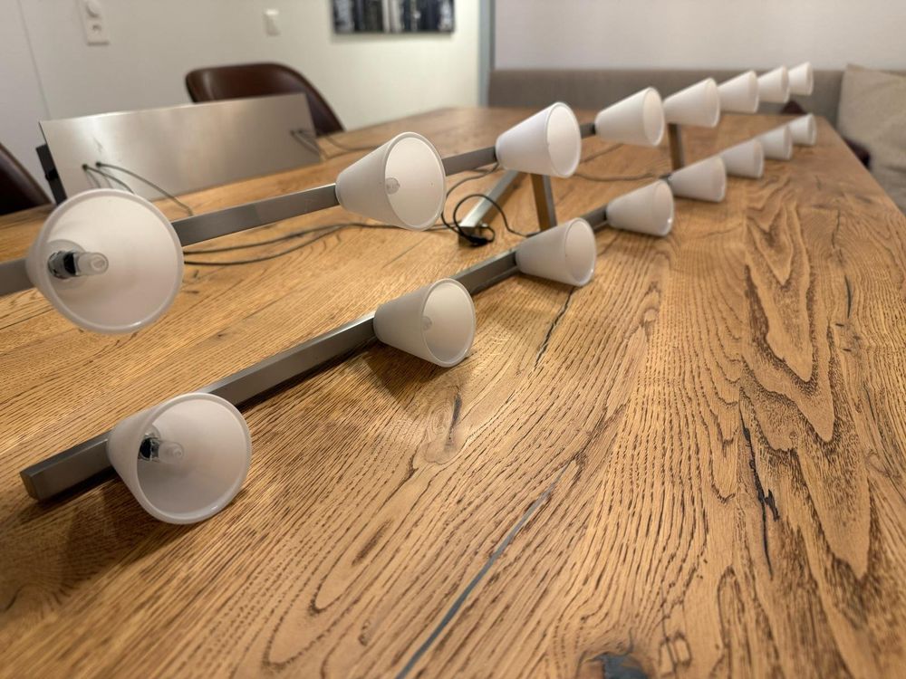 Lustres & lampes de plafonds: Moderne Hängeleuchte, Edelstahl Design, 2-reihig – D'occasion à Balzers par ste_v6vc 4