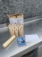 Kubb Spiel Holz mit Holzbox und Holzstoss Neuware