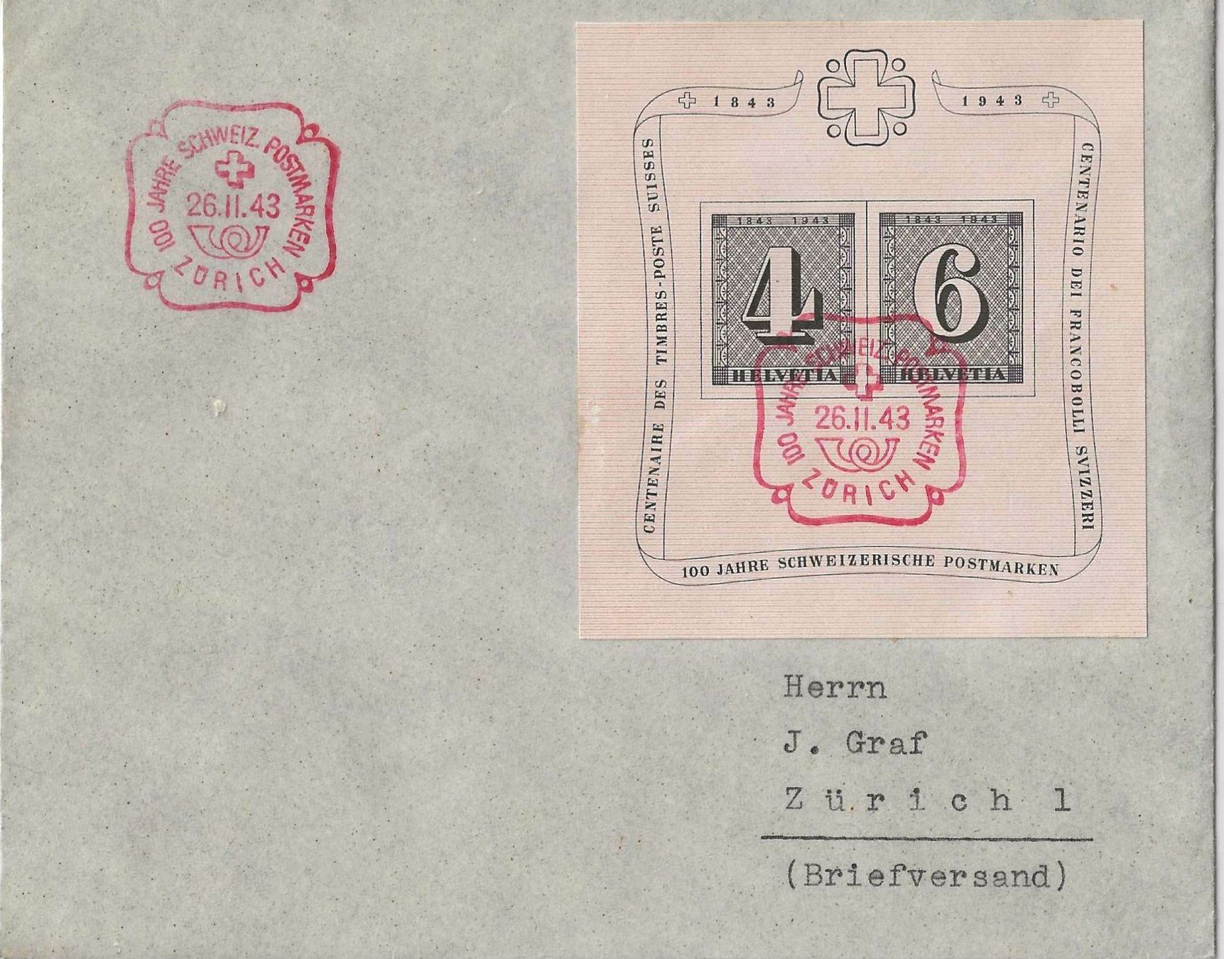 Alle Briefmarken: FDC Block Zürich 4/6 – Gebraucht aus Zürich von Philacat11