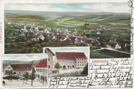Schleitheim SH 3 Bild AK Gasthaus Frohsinn und Krone 1908