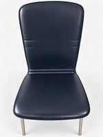 Esszimmerstuhl Leder dunkelblau Metallbeine neuwertig