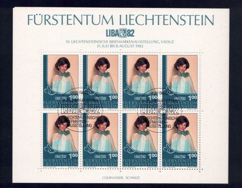 Tutti i francobolli: Liechtenstein Sonderblöcke  1982 – Usato da Pfäffikon ZH venduto da Romulus 1