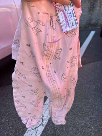 Pyjama bébé rose motif renard taille 50 cm neuf avec étiquet