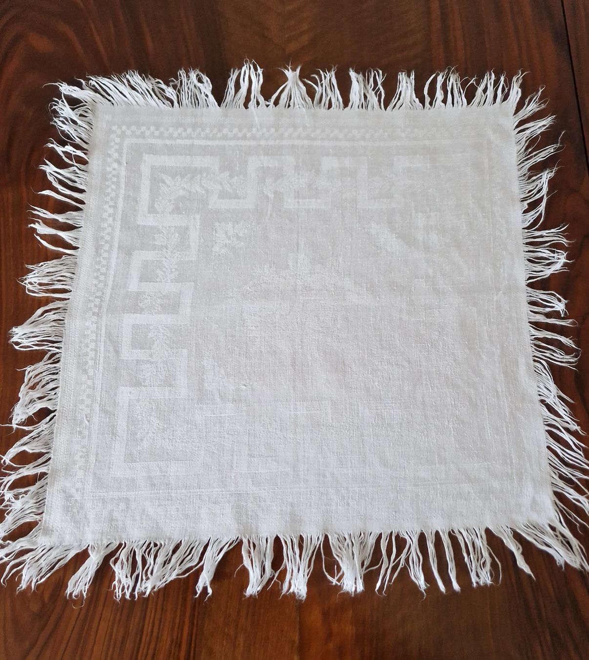 Biancheria da letto: Seidendamast Servietten 41x41cm. – Usato da Bern venduto da Antikbatik 3
