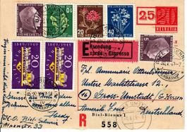Express Postkarte nach Deutschland  1949