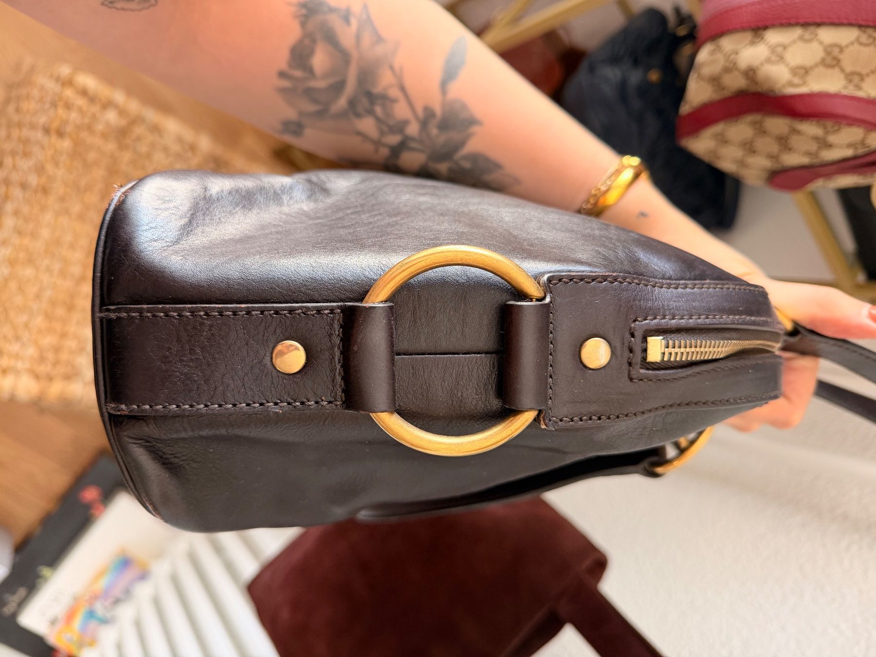 Saint Laurent Borse da donna: Yves Saint Laurant Muse Leder Handtasche – Usato da Samstagern venduto da flowergirlshop 6