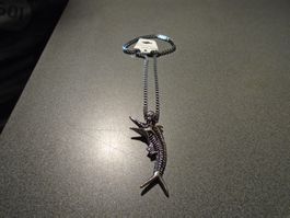 Kette silberfarbig, dick, Anhänger Fisch
