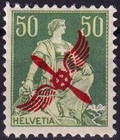 1919/20, Flugpost Nr. F2, mit rotem Flügelrad postfrisch **.